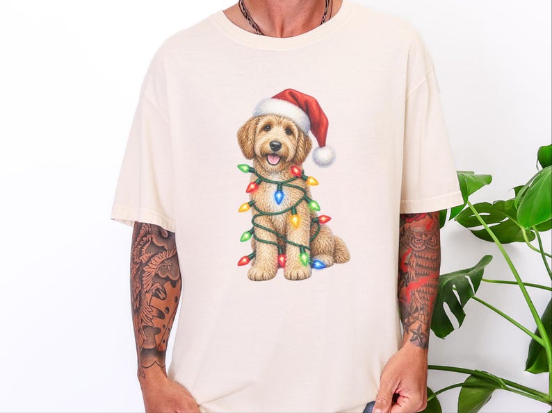 Christmas Goldendoodle Shirt, Goldendoodle Mom Gift, Holiday Dog Sweater, Doodle Christmas Tee, Goldendoodle Lover Gift image 2