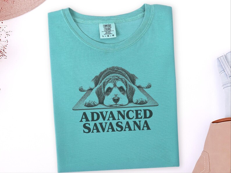Schnoodle Shirt, Yoga Lover Gift, Funny Yoga Shirt, Advanced Savasana Tee, Dog Owner Gift, Yoga Teacher Shirt, Schnoodle Gift image 1