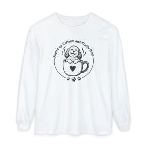 Goldendoodle Mom Shirt, Coffee Lover Gift, Doodle Dog Tee, Fueled by Caffeine and Fluffy Hugs, Puppy Owner Top, Coffee Weather Shirt image 14