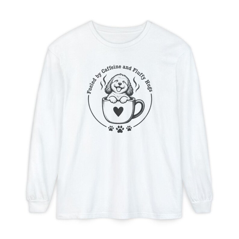 Goldendoodle Mom Shirt, Coffee Lover Gift, Doodle Dog Tee, Fueled by Caffeine and Fluffy Hugs, Puppy Owner Top, Coffee Weather Shirt image 14