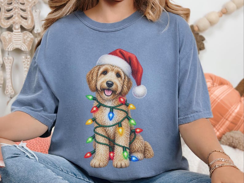 Christmas Goldendoodle Shirt, Goldendoodle Mom Gift, Holiday Dog Sweater, Doodle Christmas Tee, Goldendoodle Lover Gift image 4