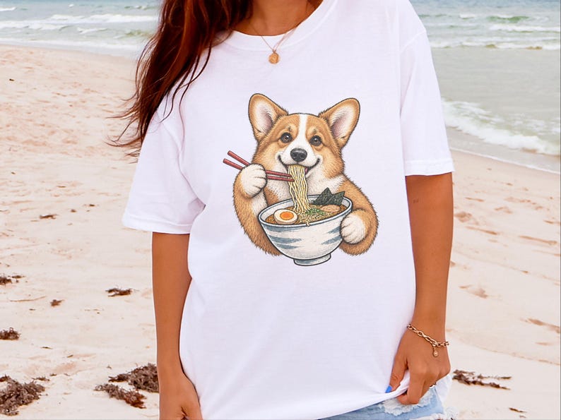 Corgi Shirt, Corgi Lover Gift, Ramen Lover T Shirt, Japanese Food Tee, Corgi Mom Shirt, Dog Humor Shirt image 9
