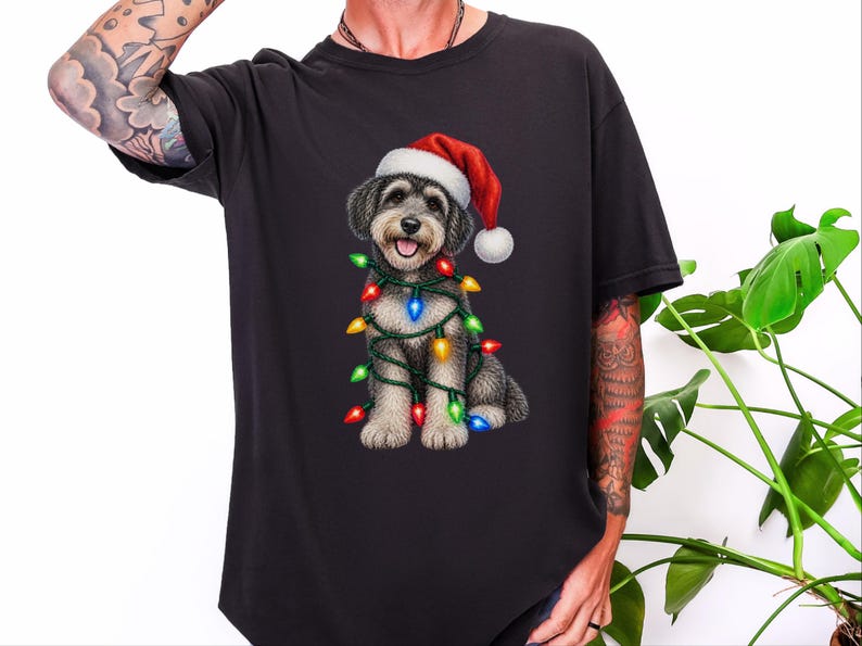 Schnoodle Christmas Shirt, Dog Lover Gift, Schnoodle Mom Sweatshirt, Christmas Dog Shirt, Holiday Puppy Tee image 6