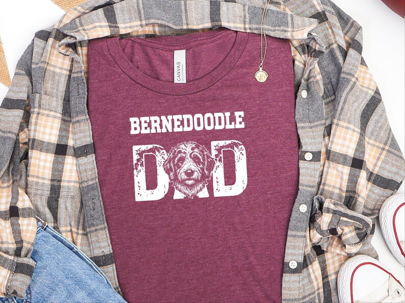 Bernedoodle Dad Dog Graphic Tee, Funny Doodle Lover Gift for Him, New Pet Owner Present, Best Dog Dad Fathers Day Animal Lover T-shirt image 3