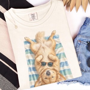 Golden Retriever Shirt, Golden Retriever Gift, Beach Vacation Tee, Summer Dog Shirt, Golden Retriever Mom, Coastal Dog Art, Vacation T Shirt image 4