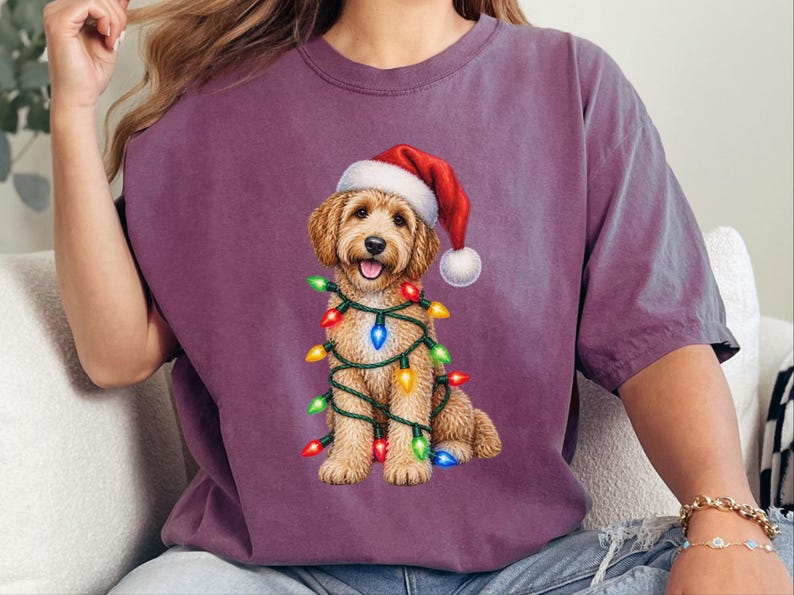 Christmas Goldendoodle Shirt, Goldendoodle Mom Gift, Holiday Dog Sweater, Doodle Christmas Tee, Goldendoodle Lover Gift image 7