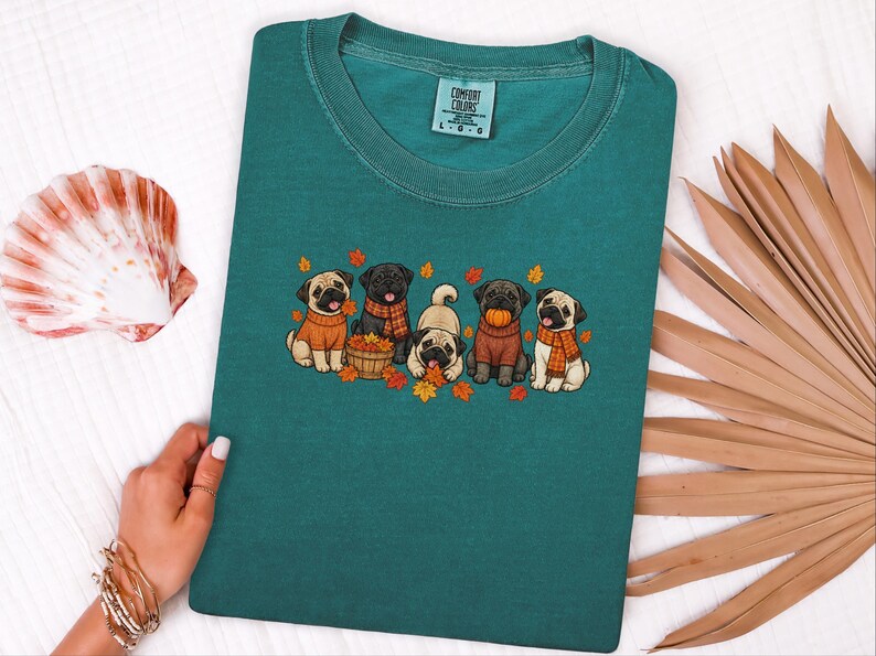 Autumn Dog Shirt, Pug Lover Gift, Pug Mom Sweatshirt, Fall Dog Lover Gift, Pug Dog Shirt, Cute Pug Tee image 8