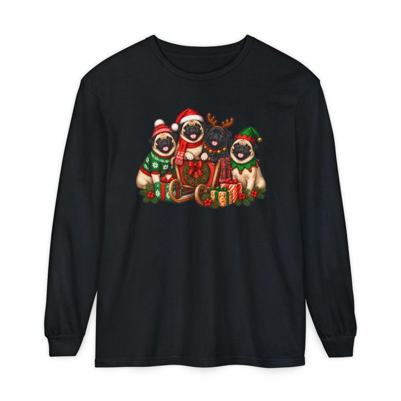 Christmas Pug Shirt, Pug Lover Gift, Holiday Dog Tee, Festive Puppy Sweatshirt, Christmas Pet Shirt image 13