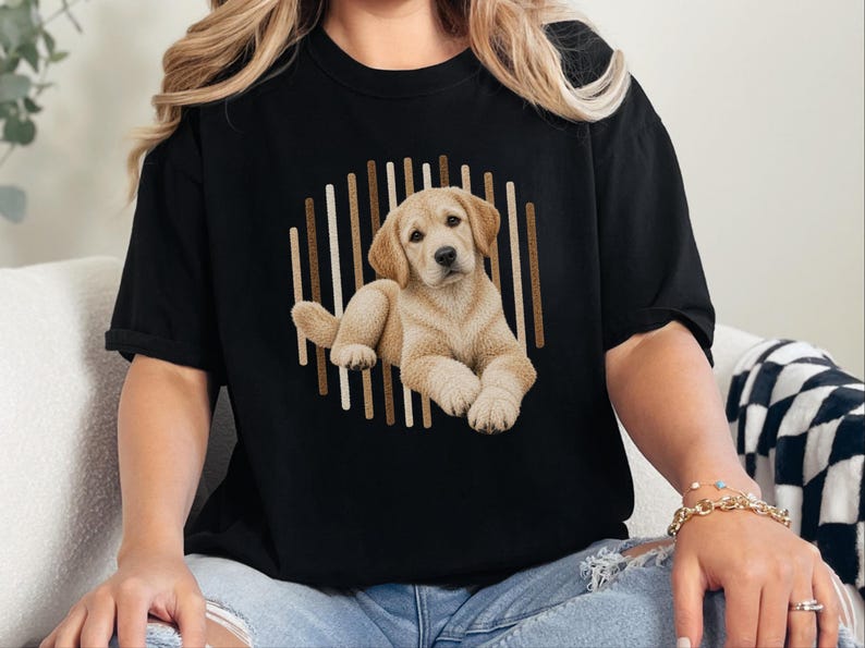 Yellow Lab Shirt, Labrador Retriever Gift, Cute Dog Lover Tee, Retriever Owner Present, Puppy Art Shirt image 9