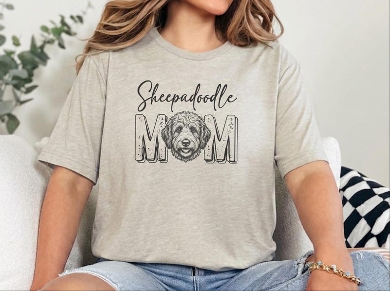 Sheepadoodle Mom Shirt, Sheepadoodle Mama Tee, Doodle Lover Dog Owner, Sheepdog Mix Pet Parent, Funny Canine Lover T-Shirt, Dog Mom Clothing image 6