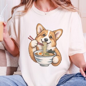 Corgi Shirt, Corgi Lover Gift, Ramen Lover T Shirt, Japanese Food Tee, Corgi Mom Shirt, Dog Humor Shirt image 4
