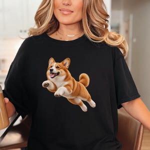 Camiseta con estampado de Corgi, regalo para mamás de Corgi, camiseta de Corgi galés de Pembroke, camiseta para amantes de los perros, camiseta de cachorro de Corgi feliz, regalo para dueños de Corgi imagen 4