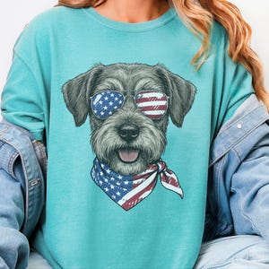 Comfort Colors Patriotic Schnoodle Dog Shirt, Independence Day Dog Mom Sweatshirt, Red White Blue American Flag Dog Lover Tee, Schnoodle Dad Bild 10