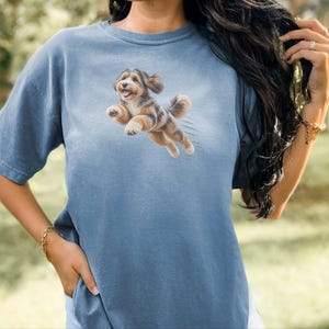 T-shirt Aussiedoodle, Cadeau Aussiedoodle, T-shirt croisé Berger Australien/Caniche, T-shirt Maman Aussiedoodle, Cadeau pour amoureux des chiens Aussiedoodle image 3
