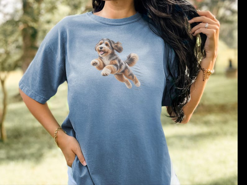T-shirt Aussiedoodle, Cadeau Aussiedoodle, T-shirt croisé Berger Australien/Caniche, T-shirt Maman Aussiedoodle, Cadeau pour amoureux des chiens Aussiedoodle image 3