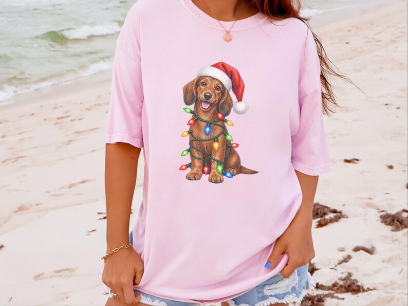 Christmas Dachshund Shirt, Dog Christmas Gift, Dachshund Xmas Sweatshirt, Holiday Dog Tee, Doxie Lover Present image 9