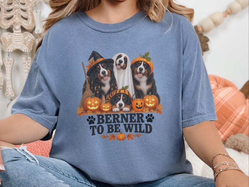 Bernese Dog Shirt, Berner Mom Gift, Halloween Dog Tee, Witch Dog Shirt, Spooky Season Shirt, Mountain Dog Gift image 10