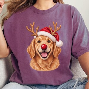 Weihnachtsshirt mit Golden Retriever-Motiv, festliches Hunde-Sweatshirt, Geschenk für Golden-Retriever-Mamas, Pullover mit Welpen-Ausschnitt, Weihnachtsshirt für Hundeliebhaber Bild 5