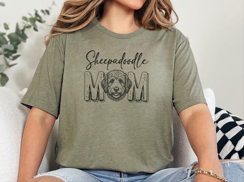 Sheepadoodle Mom Shirt, Sheepadoodle Mama Tee, Doodle Lover Dog Owner, Sheepdog Mix Pet Parent, Funny Canine Lover T-Shirt, Dog Mom Clothing image 2