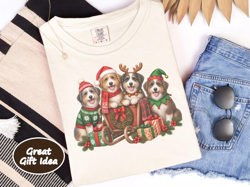 Christmas Aussiedoodle Shirt, Aussiedoodle Mom Gift, Holiday Dog Shirt, Funny Dog Christmas, Aussiedoodle Lover Gift image 6