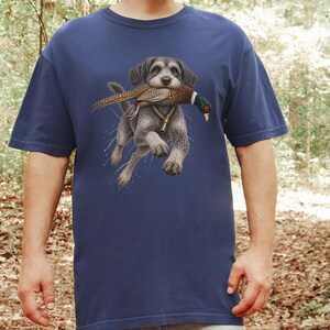 Schnoodle Hunting Shirt, Pheasant Hunter Gift, Upland Hunting Tee, Bird Dog Shirt, Outdoorsman Gift image 2