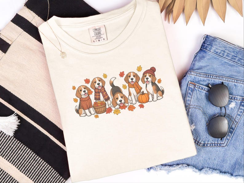 Beagle Shirt, Fall Dog Lover Gift, Cute Beagle Tee, Autumn Dog Shirt, Beagle Mom Gift image 5