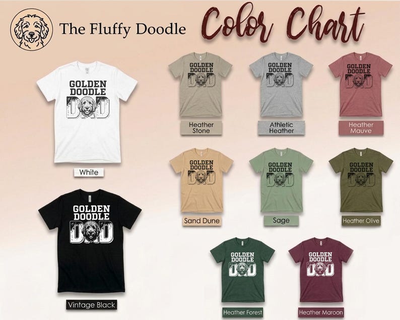 Goldendoodle Dad Shirt | Dog Dad Life Tee | Funny Goldendoodle Owner Apparel | Proud Dog Father T-Shirt, Comfort Colors | Pet Crewneck Shirt image 7