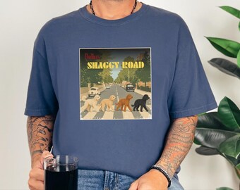 Comfort Colors Beatles Inspired Goldendoodle Shirt, The Doodles Shaggy Road Parody Tee, Retro Classic Rock Band Dog Mom Clothing