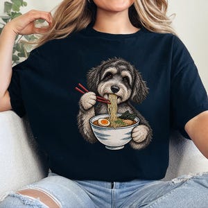T-shirt Schnoodle Ramen, Cadeau pour propriétaire de Schnoodle, T-shirt pour amoureux des ramen, Cadeau pour maman de chien, T-shirt cuisine japonaise, T-shirt pour gourmand de nouilles image 9