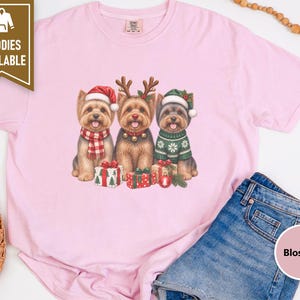 Christmas Yorkie Sweatshirt, Yorkie Mom Gift, Holiday Dog Crewneck, Festive Puppy Jumper, Yorkie Lover Apparel image 10