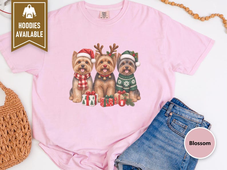 Christmas Yorkie Sweatshirt, Yorkie Mom Gift, Holiday Dog Crewneck, Festive Puppy Jumper, Yorkie Lover Apparel image 10