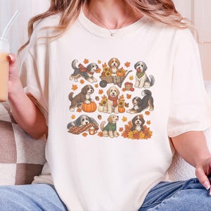 Aussiedoodle Fall Activities Shirt, Doodle Lover Gift, Autumn Puppy Tee, Golden Doodle Mom Sweatshirt, Cozy Fall Dog Lover Clothing image 3