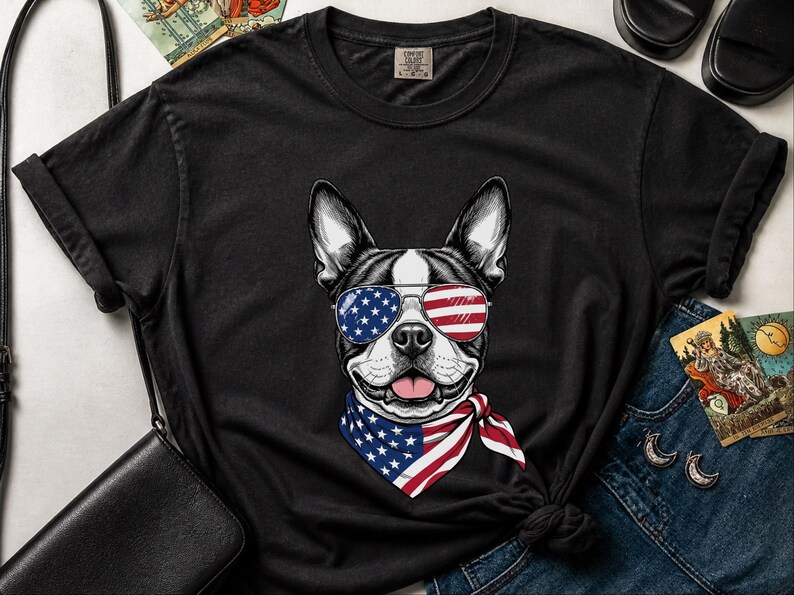 Comfort Colors Patriotic Boston Terrier Sunglasses image 8