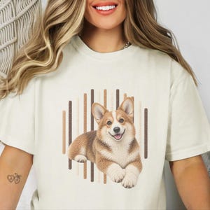 Corgi-shirt, cadeau voor Corgi-moeder, shirt voor Corgi-liefhebbers, T-shirt voor hondenmoeders, Corgi-hondenshirt, Corgi-print T-shirt, cadeau voor puppy-eigenaren afbeelding 1