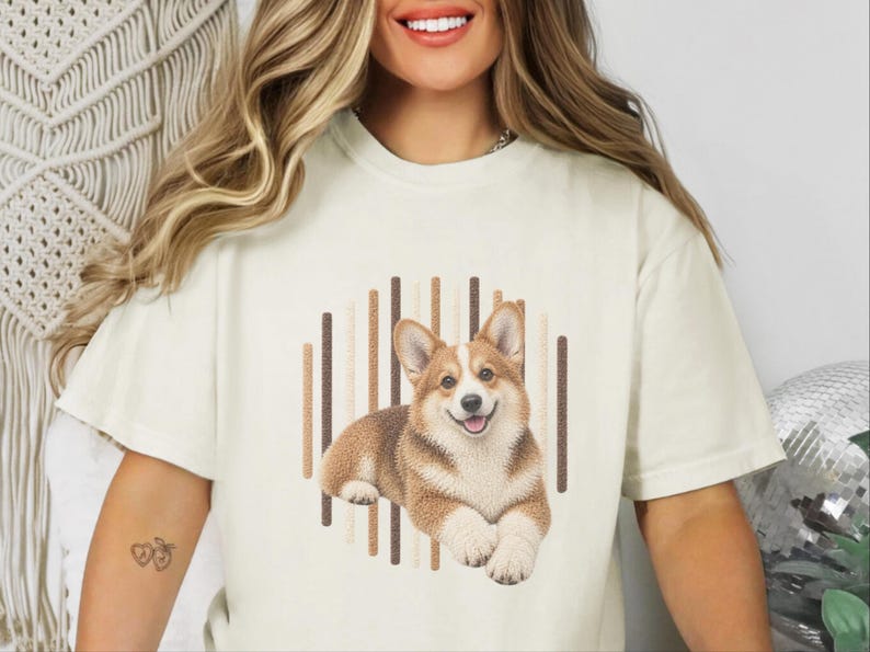 Corgi-shirt, cadeau voor Corgi-moeder, shirt voor Corgi-liefhebbers, T-shirt voor hondenmoeders, Corgi-hondenshirt, Corgi-print T-shirt, cadeau voor puppy-eigenaren afbeelding 1