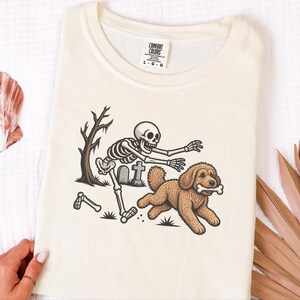 Skeleton Dog Shirt, Cockapoo Halloween Gift, Spooky Dog Tee, Funny Skeleton Shirt image 7