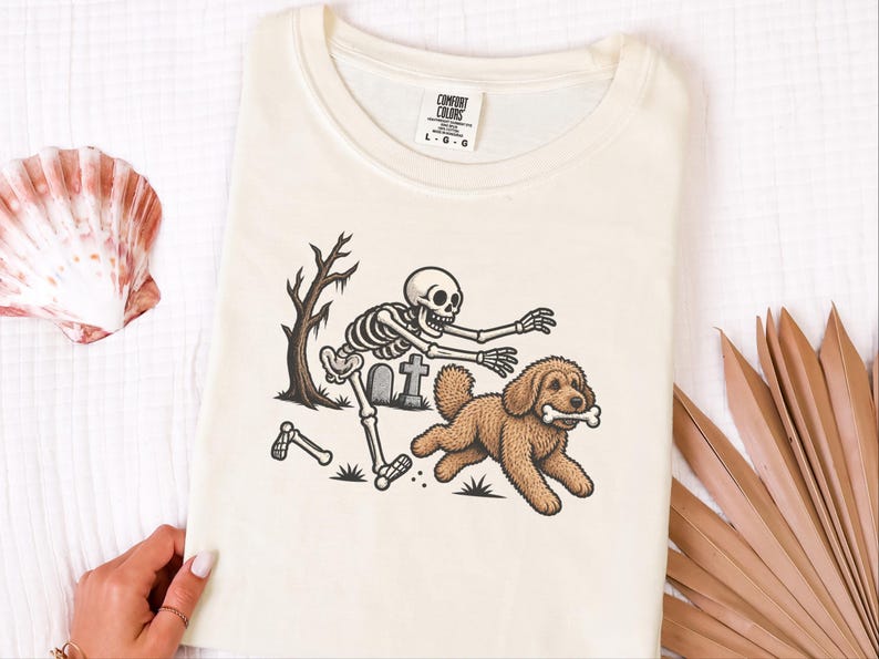 Skeleton Dog Shirt, Cockapoo Halloween Gift, Spooky Dog Tee, Funny Skeleton Shirt image 7