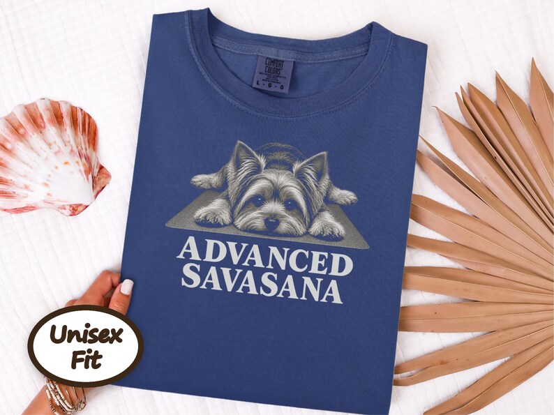 Yorkie Dog Shirt, Yorkie Lover Gift, Advanced Savasana Yoga Tee, Funny Yoga Shirt, Dog Owner Gift, Yoga Instructor Tee image 6