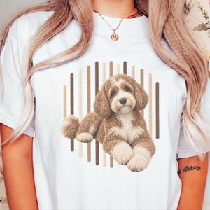 Cockapoo T Shirt, Cockapoo Dog Lover Gift, Brown Poodle Mix Tee, Dog Owner Shirt, Puppy Art Shirt image 2