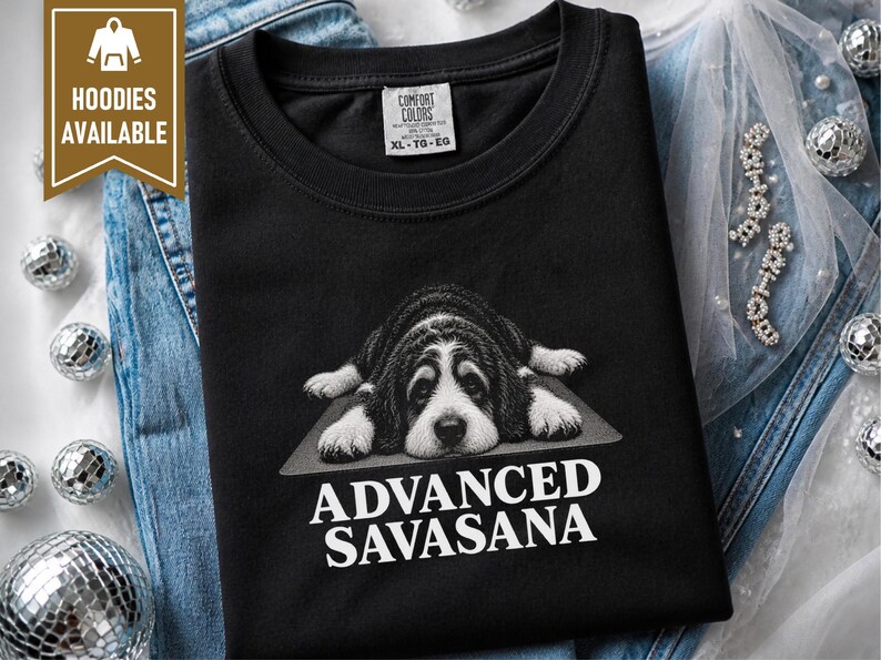 Bernedoodle Shirt, Yoga Teacher Gift, Bernedoodle Mom, Advanced Savasana, Yoga Lover Shirt, Meditation Tshirt, Funny Dog Tee image 10