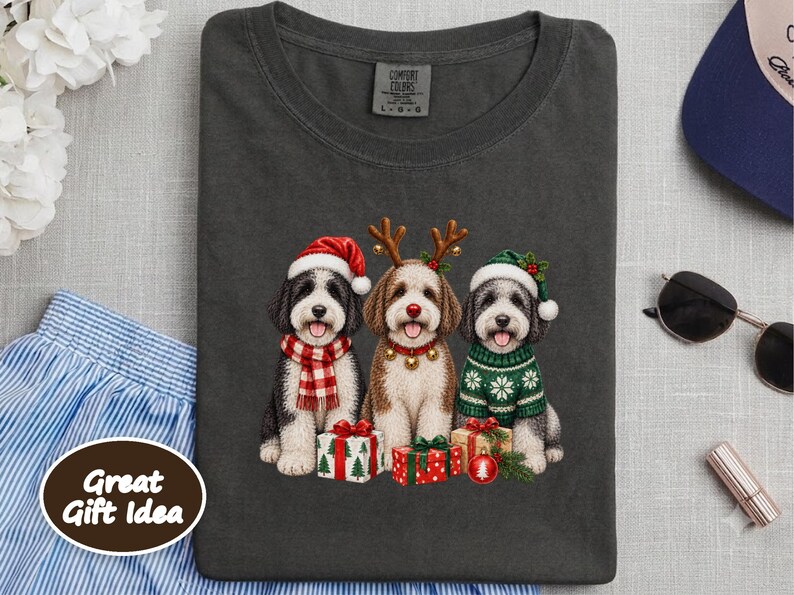Sheepadoodle Christmas Sweatshirt, Christmas Pet Shirt, Sheepadoodle Gift, Christmas Dogs Shirt, Dog Lover Christmas Gift, Puppy Sweatshirt image 9