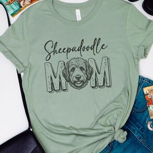 Sheepadoodle Mom Shirt, Sheepadoodle Mama Tee, Doodle Lover Dog Owner, Sheepdog Mix Pet Parent, Funny Canine Lover T-Shirt, Dog Mom Clothing image 5