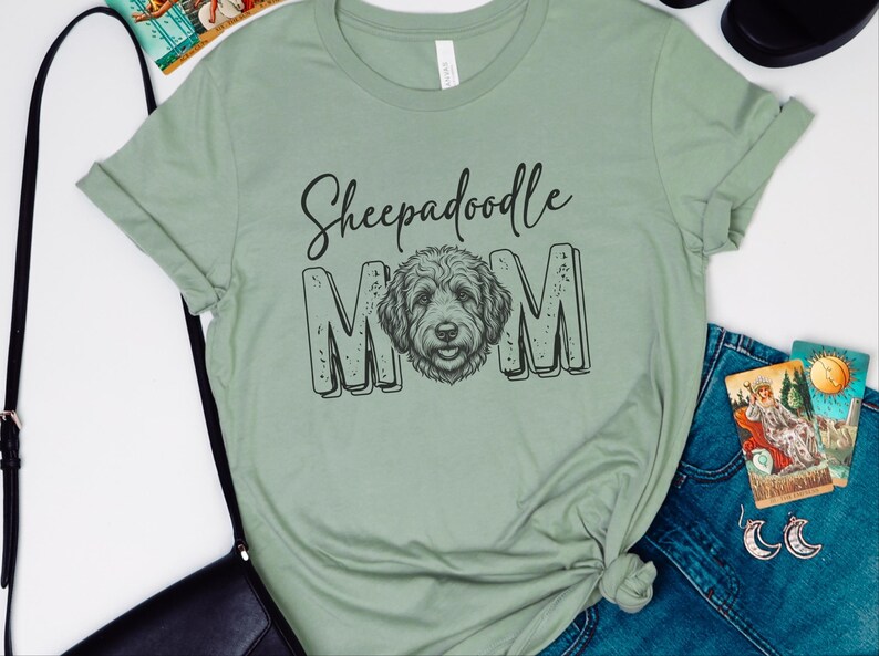 Sheepadoodle Mom Shirt, Sheepadoodle Mama Tee, Doodle Lover Dog Owner, Sheepdog Mix Pet Parent, Funny Canine Lover T-Shirt, Dog Mom Clothing image 5