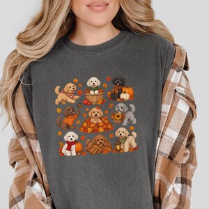 Maltipoo Fall Shirt, Fall Dog Lover Gift, Autumn Puppy Tee, Cozy Fall Dog Shirt, Maltipoo Mom Shirt image 2