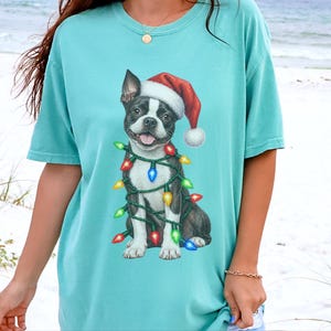 Boston Terrier Christmas Shirt, Boston Terrier Mom Gift, Holiday Dog Shirt, Christmas Puppy Sweatshirt, Dog Owner Gift, Dog Christmas Tee image 3