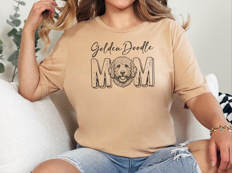 Golden Doodle mamma-tröja, lockig hundmamma-tröja, Goldendoodle-älskare-tröja, hundägare-presenter för husdjursälskare, rolig unik hund-t-shirt för kvinnor bild 6