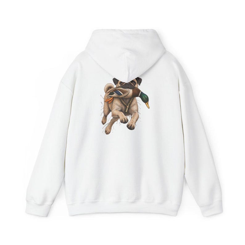 T-shirt met mopshondmotief voor eendenjagers, grappig cadeau voor eendenjacht, T-shirt voor watervogeljagers, shirt voor de jacht op wilde eenden, cadeau voor buitenjagers afbeelding 12