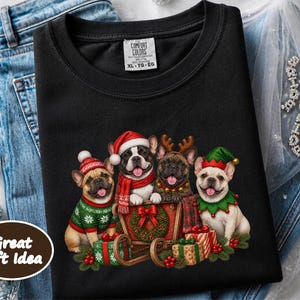 Frenchie Christmas Shirt, French Bulldog Christmas Shirt, Dog Christmas Shirt, Frenchie Mom Shirt, French Bulldog Gift, Dog Lover Shirt image 6