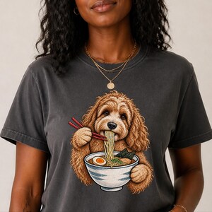 Camiseta de ramen para cockapoo, regalo para amantes de los fideos, camiseta de ramen para amantes de los perros, regalo divertido para dueños de cockapoo, camiseta de comida asiática imagen 6