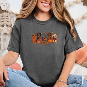 Dachshund Fall Shirt, Autumn Dog Lover Gift, Wiener Dog Sweater, Cute Fall Doxie Tee, Sausage Dog Fall Shirt imagen 10